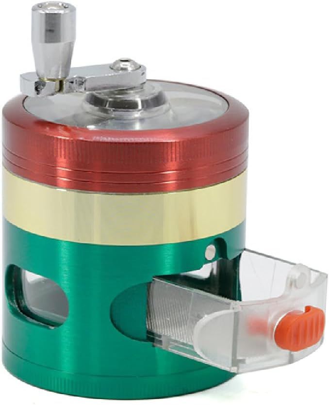 2.5 Inch Spice Grinder with Handle, Zinc Alloy Metal Rainbow Hand Crank Grinder Cover for Grinding and Mixing Herbs & Spices โ image 4