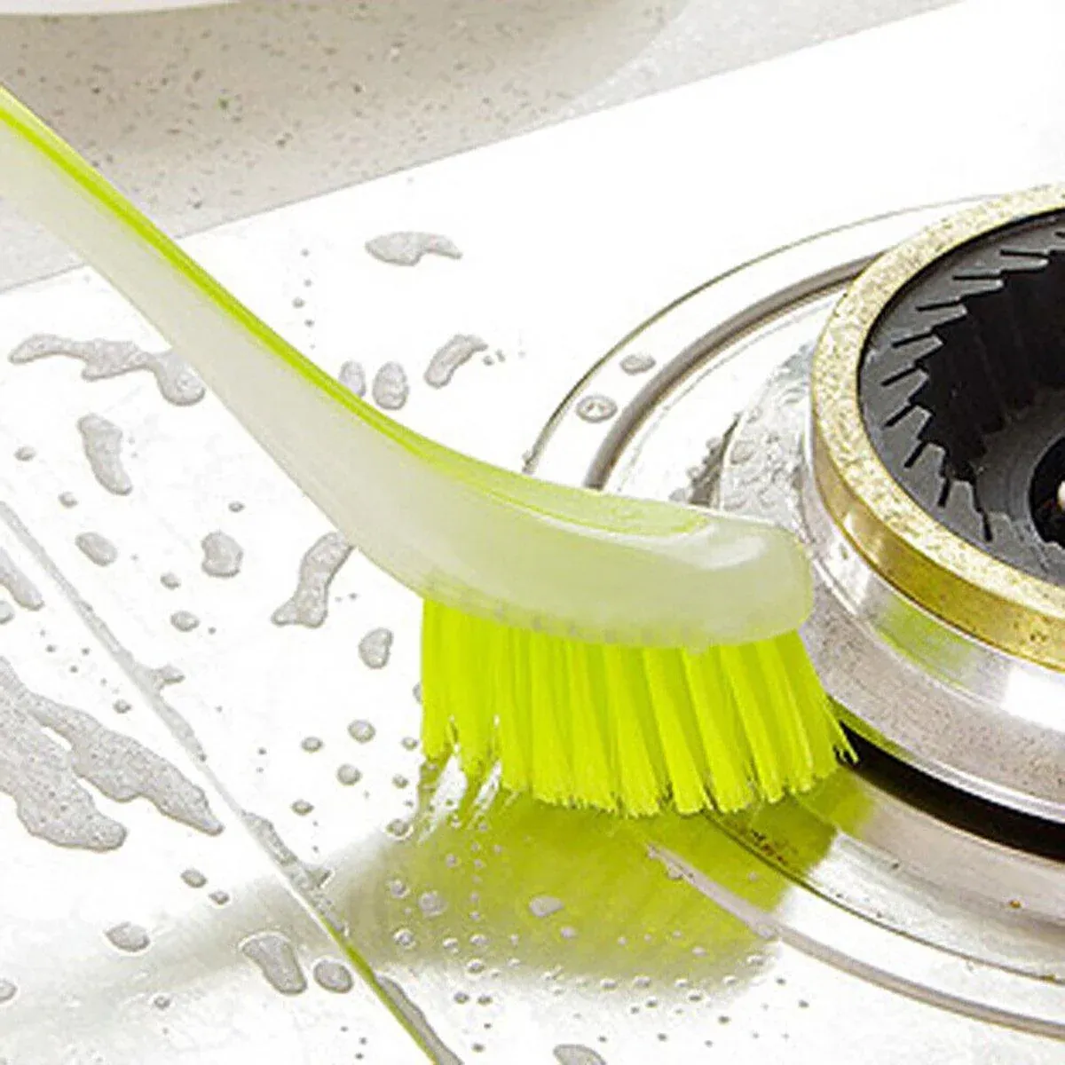 Multi Functional Long Handle Cleaning Brush Vertical Suction Kitchen Brush - Yellow โ image 6