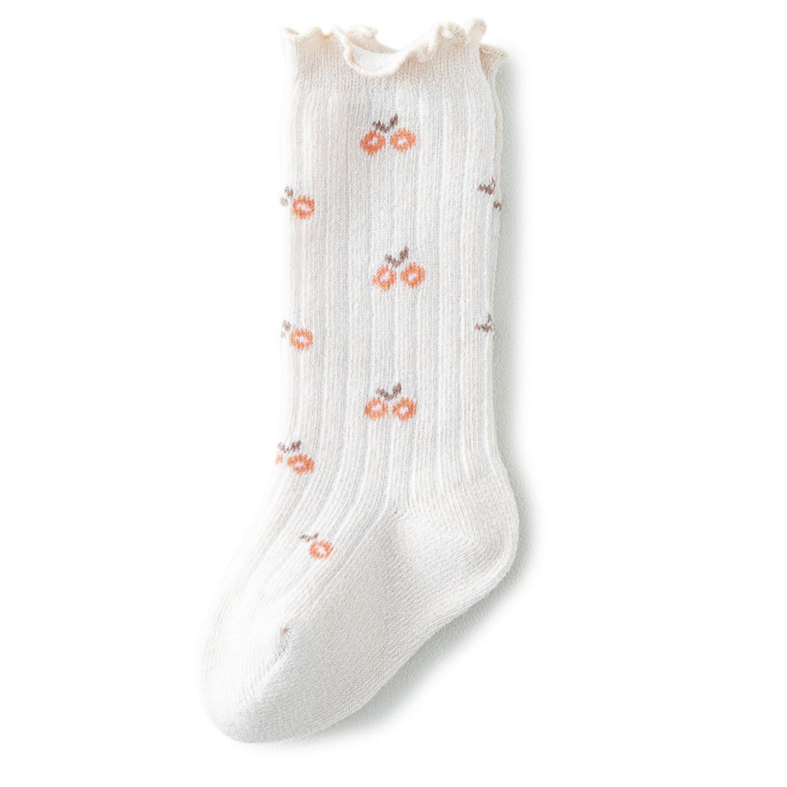 5 pairs Cotton Baby Knee High Socks Girls Boys Newborn Infants Long Socks Ruffled Socks Soft Breathable Knee-High Socks — image 4