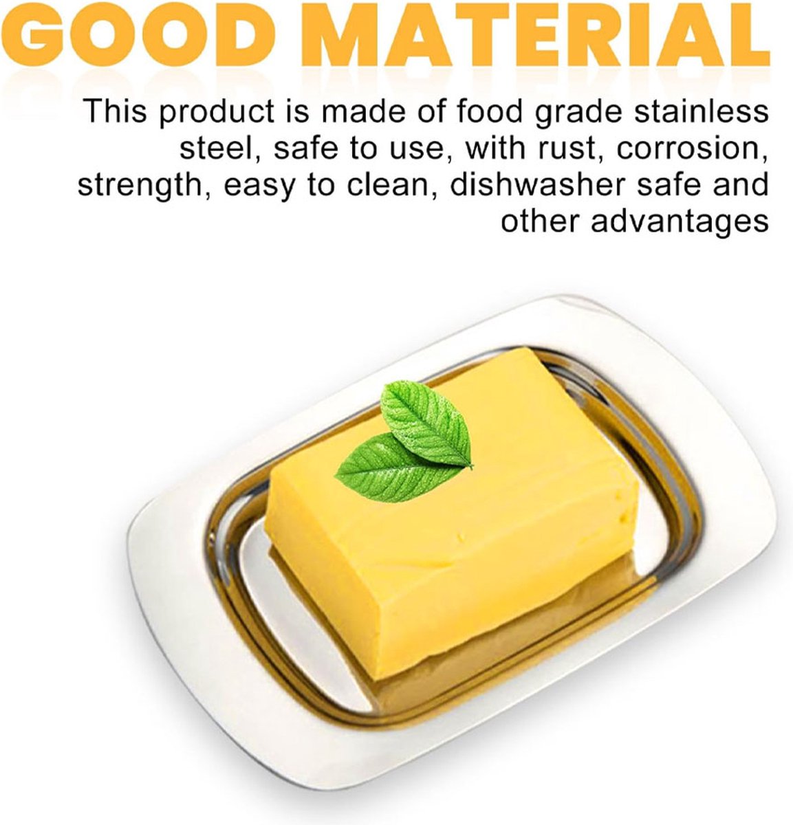 Butter Dish With Lid - Stainless Steel - Small Butter Dish Freshness Container - Butter Holder - Butter Dish - Storage Box For Butter - Butter Clock - Butter — image 4