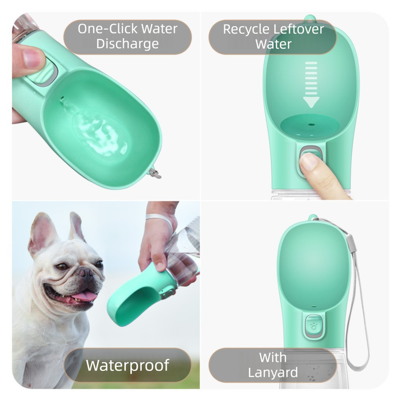 Pink Portable Dog Water Bottle and Drink Feeder - 550ml Pet Travel Water Cup for Walking, Hiking & Outdoor Use (High-Temperature Resistant) — image 3