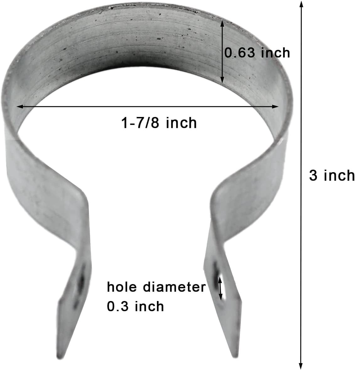 16 Pcs Brace Bands Chain Link Fence, Galvanized Steel Chain Link Brace Band Use for 1-7/8" Outside Diameter Post/Pipe, Gate, Fences Panels Silver — image 2