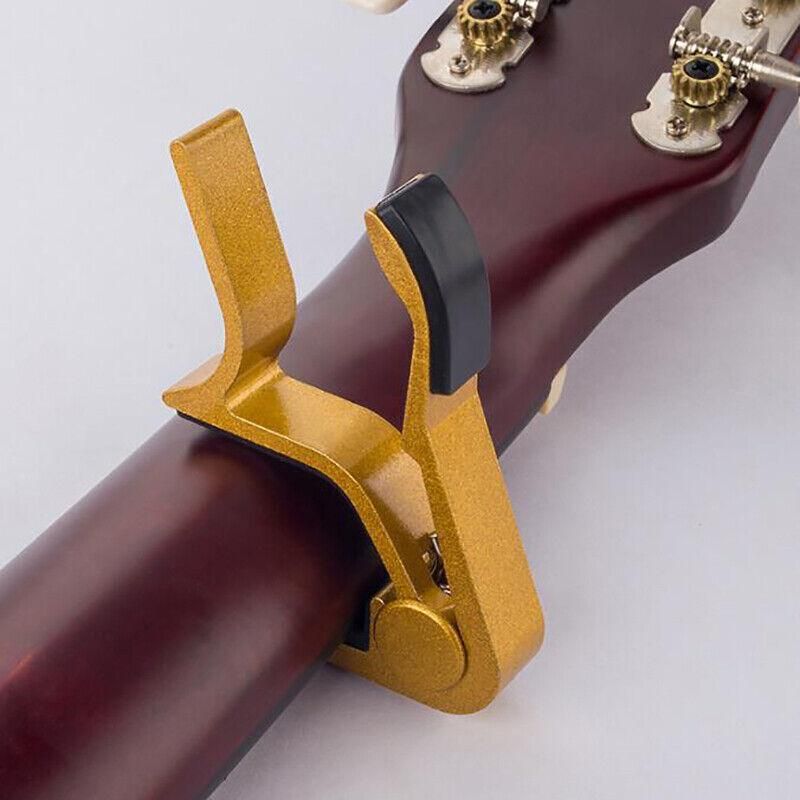 Premium Alloy Capo Quick Change Trigger Clamp For Guitar Banjo Ukulele Mandolin - Yellow — image 5