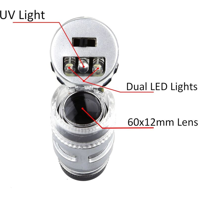 60X Mini LED Uv Illuminated Jeweler Loupe — image 3