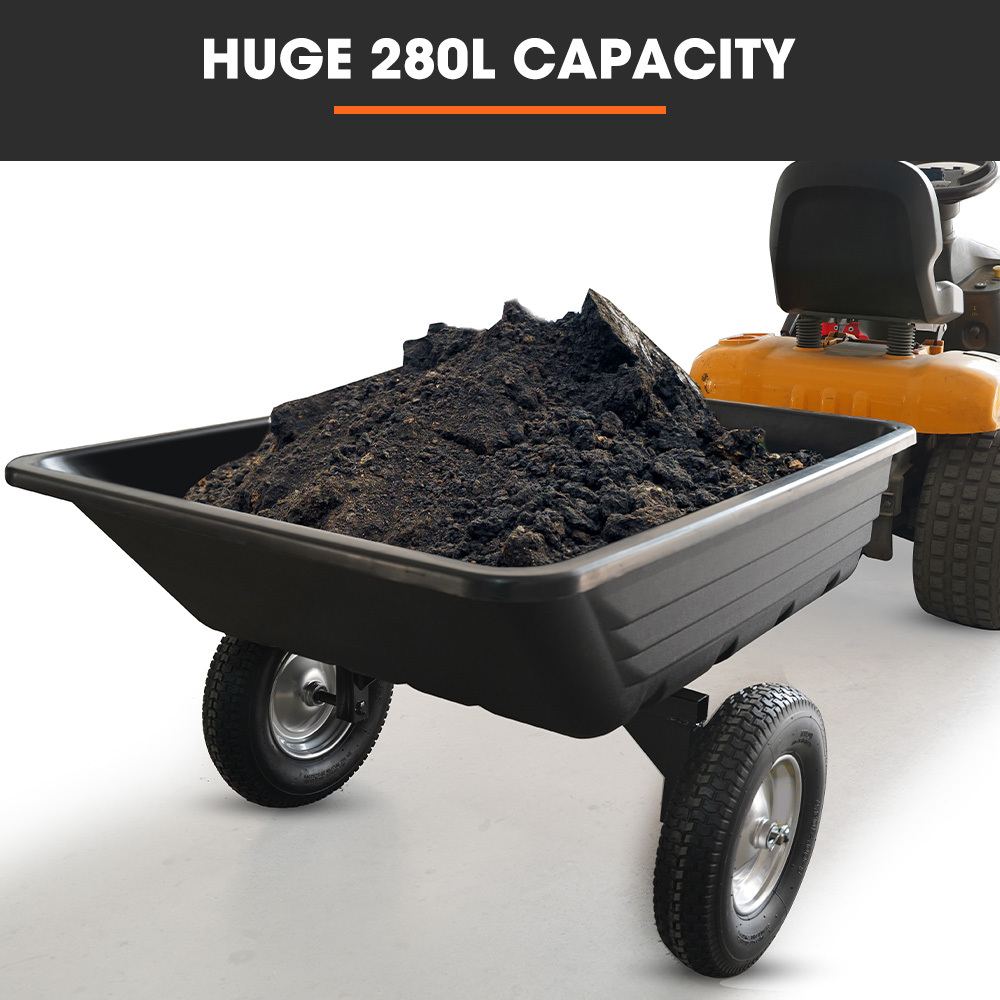 PlantCraft Poly Dump Cart, 272kg Load Heavy Duty Tipper Trailer, 16-inch Tyres, ATV, Quad Bike โ image 5