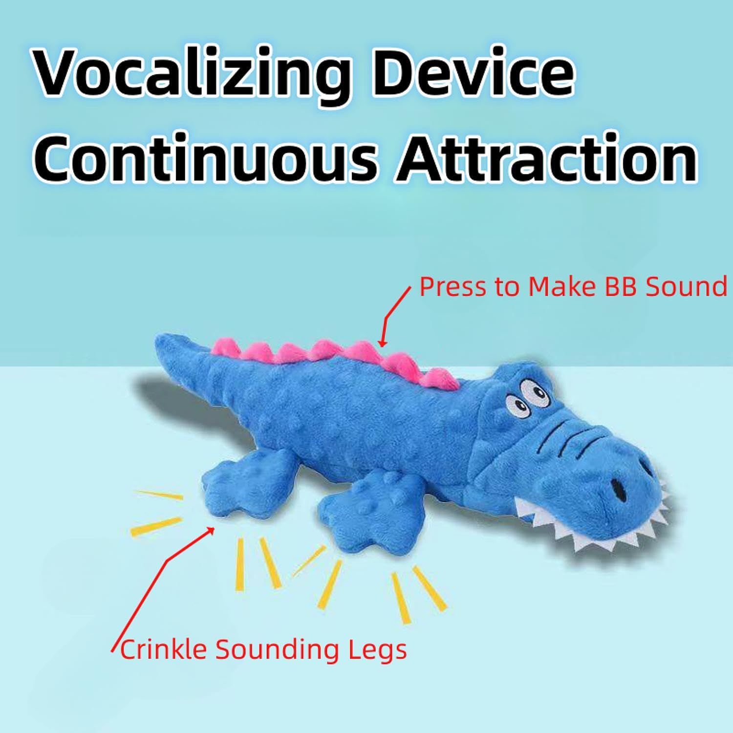 Indestructible Robust Crocodiles Dog Toy for Heavy Chewers, Unbreakable Stuffed Plush Dog Toys for Aggressive Chewers( 3PCS) — image 3