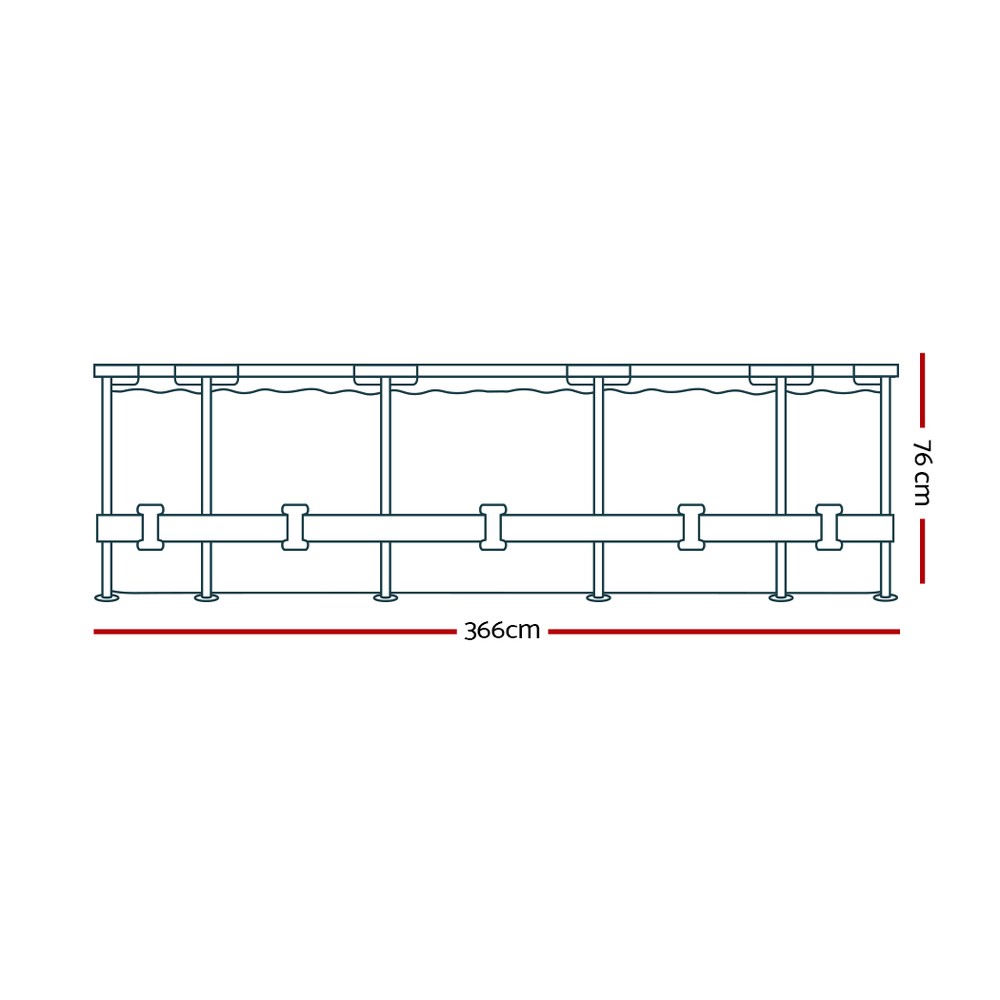 Bestway Swimming Pool 366x76cm Steel Frame Round Above Ground Pools w/ Filter Pump 6473L โ image 2