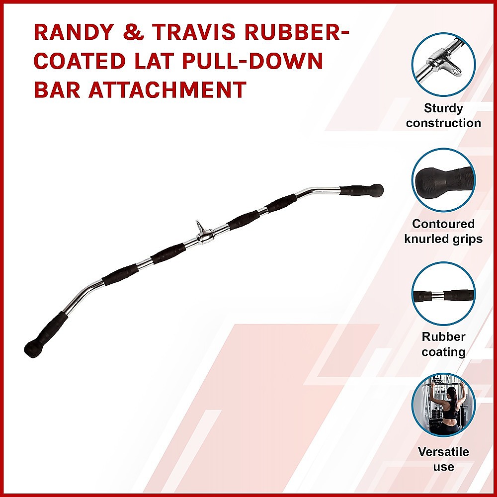 Randy & Travis Rubber-Coated Lat Pull-Down Bar Attachment โ image 3