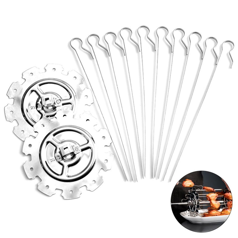Stainless Steel Grilled Cage Roaster Rotating Grill Barbecue Meat Skewer Tool — image 6