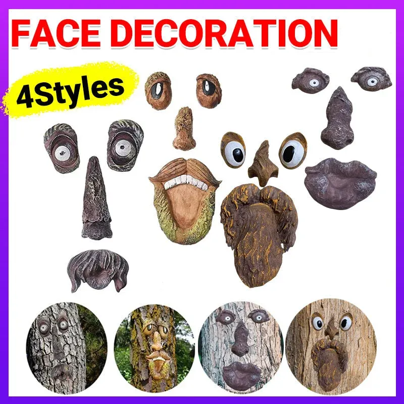 Old Man Tree Hugger Garden Peeker Yard Outdoor Sculpture Whimsical Face Decor - B — image 2