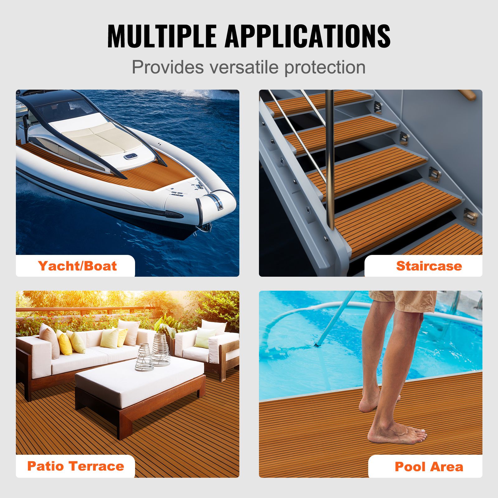 Boat Flooring, EVA Foam Boat Decking 94.5" x 46", Non-Slip Self-Adhesive Flooring, 29.9 sq.ft Marine Carpet for Boats, Yacht, Pontoon, Kayak Decking — image 6