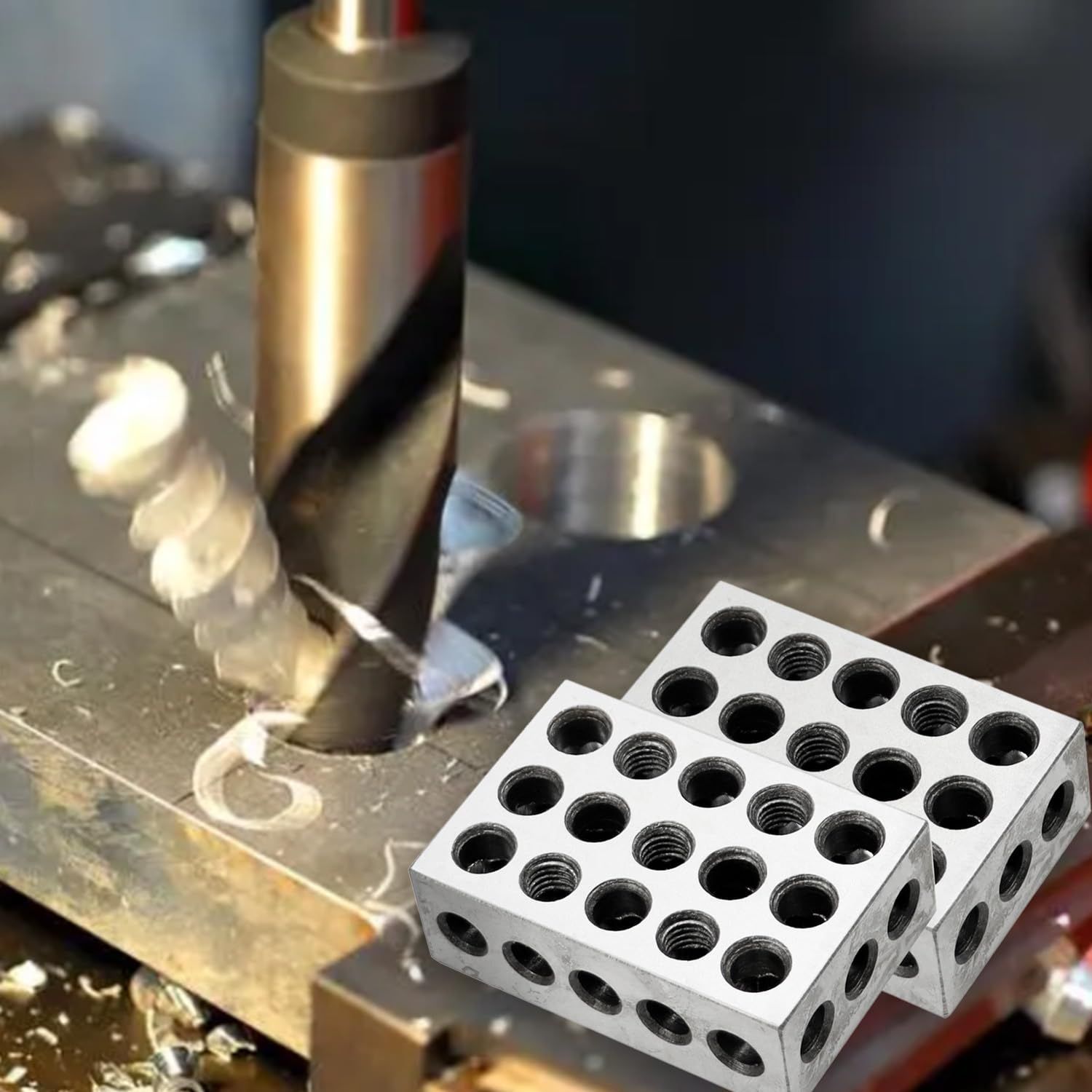1-2-3 Blocks 23 Holes Within .Tolerances 321 Blocks Set Used for Calibrating Equipment Steel-Hardened Precision, Two Pack โ image 3