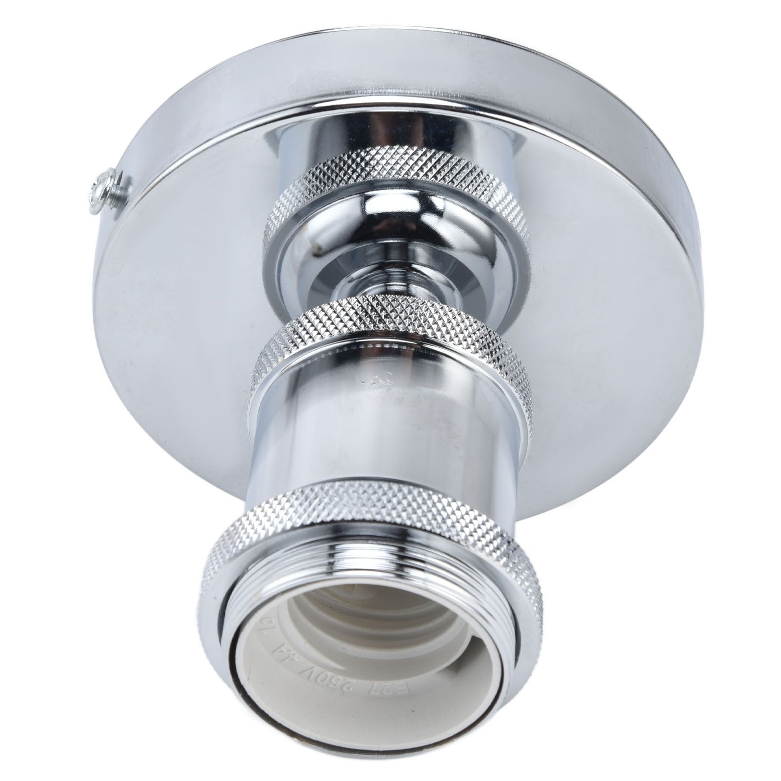 Vintage E26 E27 Lamp Socket Ceiling Lamp Holder with Accessories for Kitchen Bedroom Living Room 100‑240VSilver — image 6