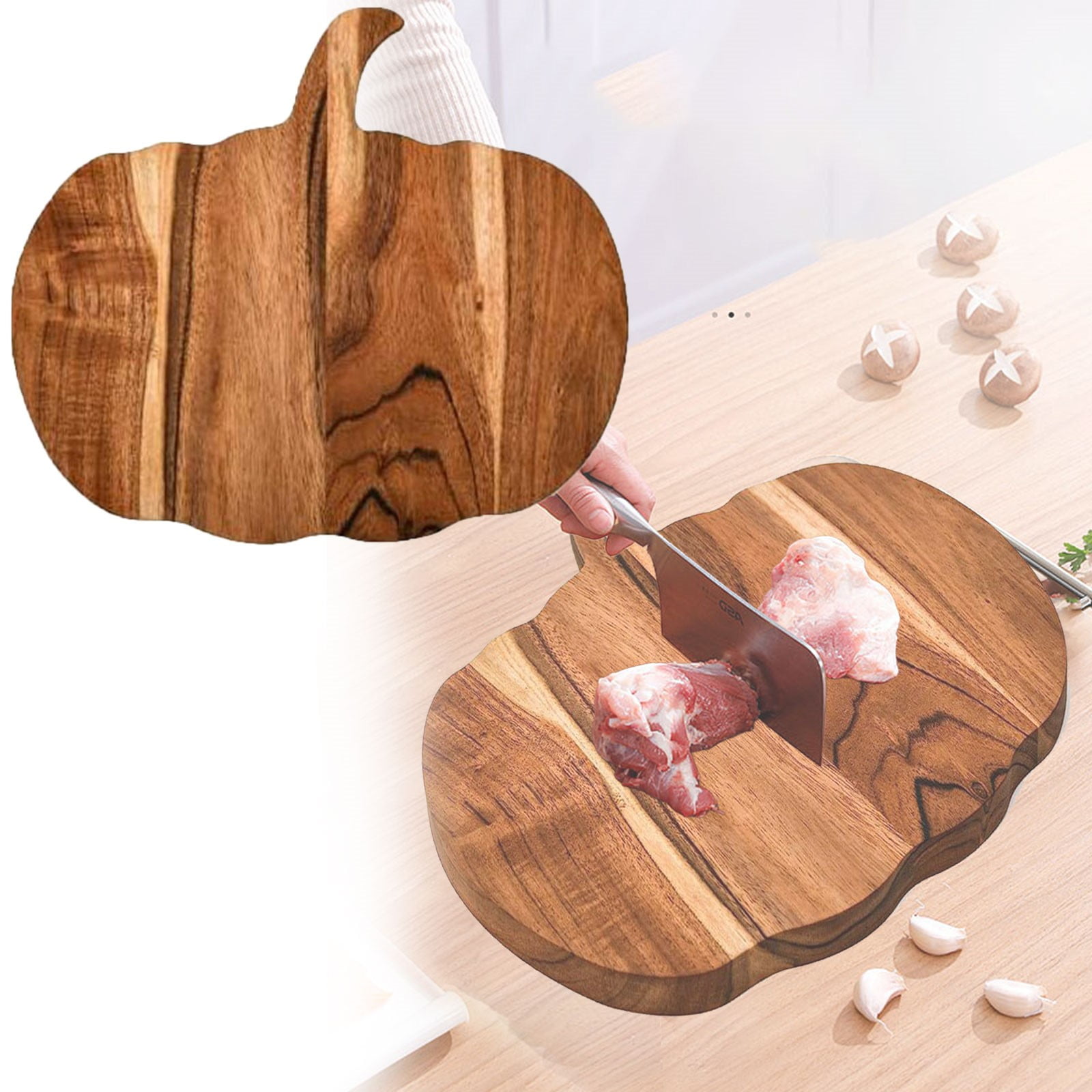 Cooking Utensils, Kitchen Pumpkin Cutting Board Halloween Charcuterie Wooden Boards Halloween Pumpkin Shaped Wood Cutting Board Cooked Food Wooden Board for โ image 3
