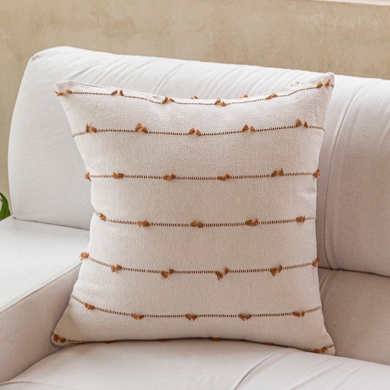 Boho Throw Pillow Covers 18x18 Set of 2 Modern Farmhouse Decorative Cushion Case Tufted Square Pillows Cover Neutral Pillow — image 4