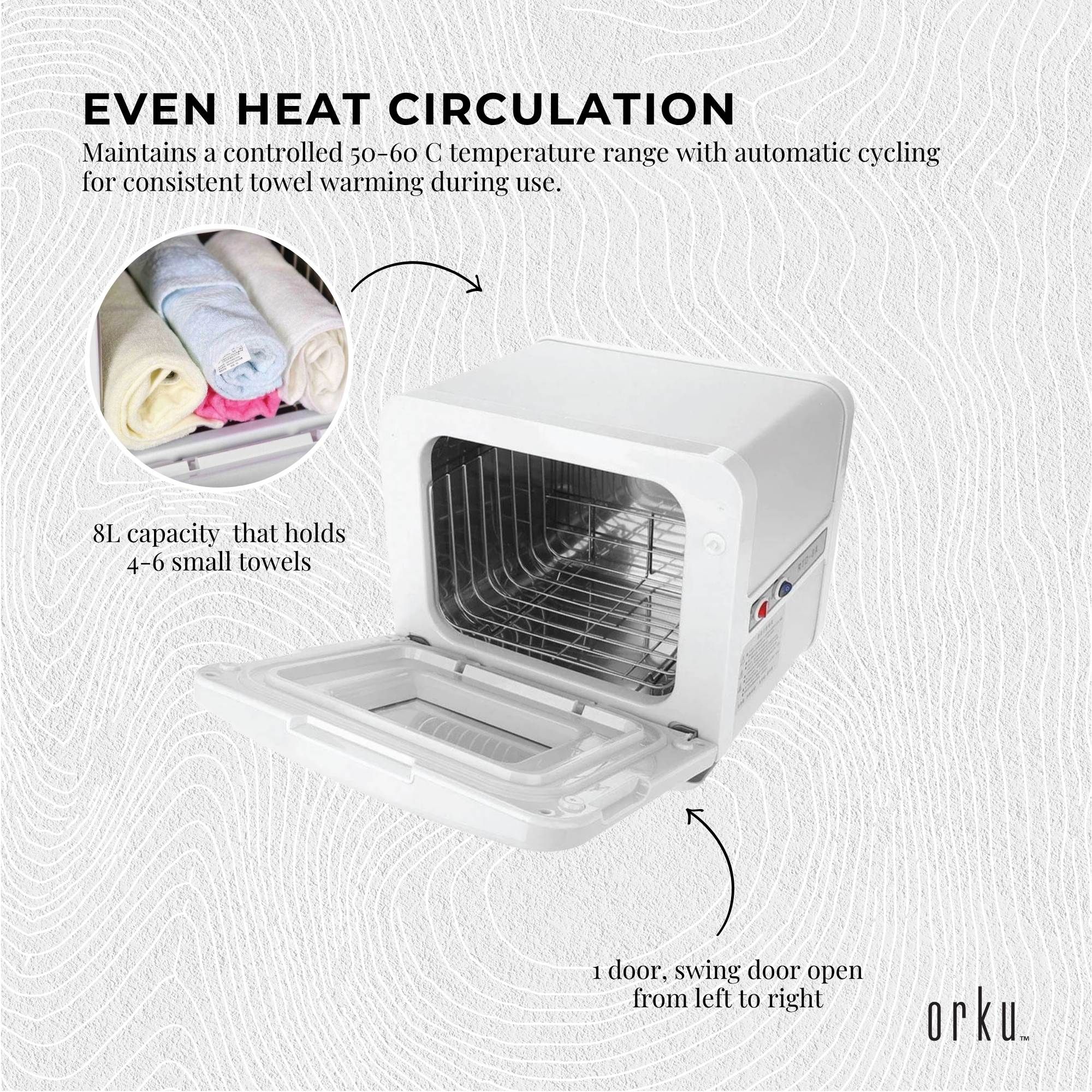Orku 8L Electric Towel Warmer UV Cabinet Salon Spa White — image 4