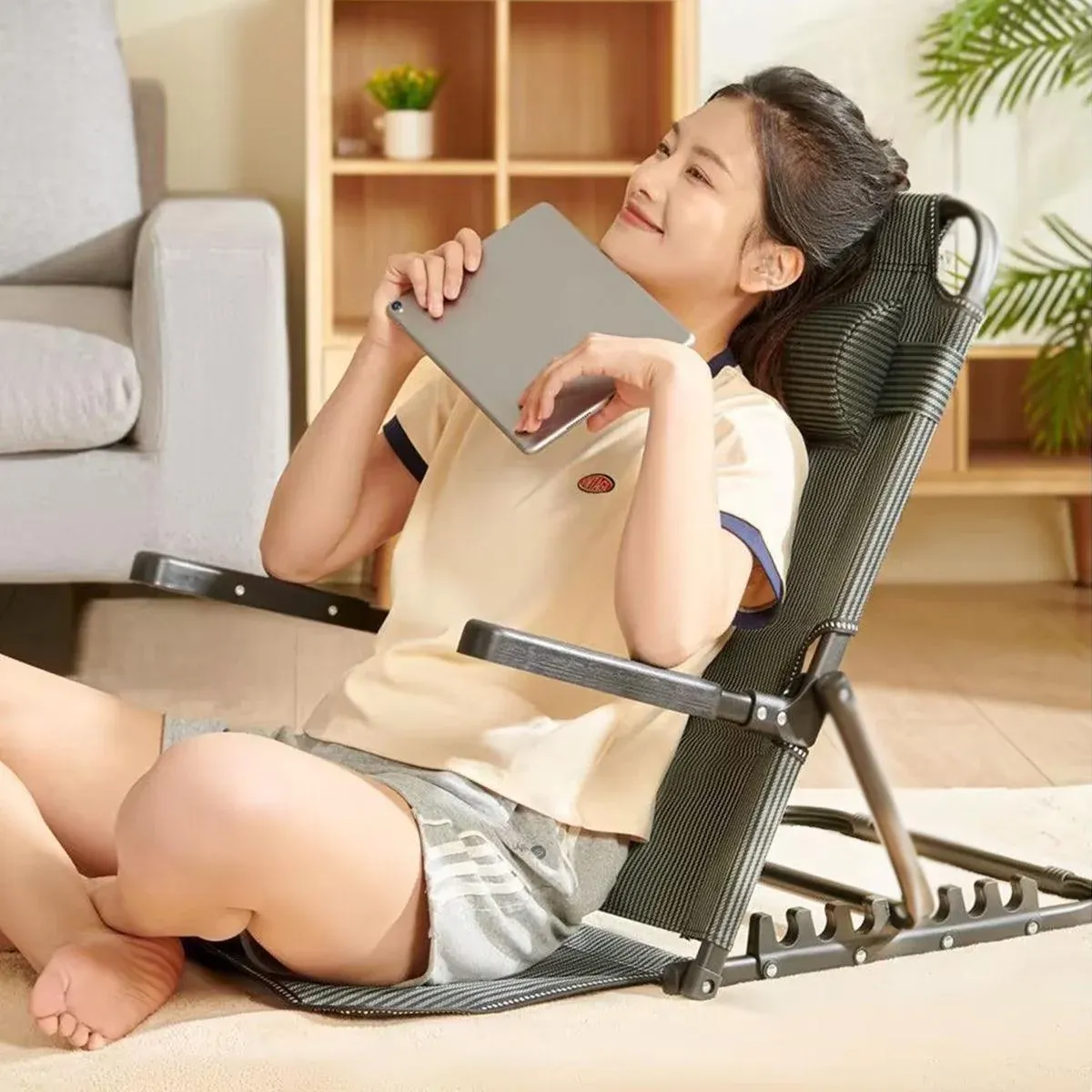 Adjustable Backrest Folding Bed Sit up Rest with Armrest 40-90 Degree Angle — image 5