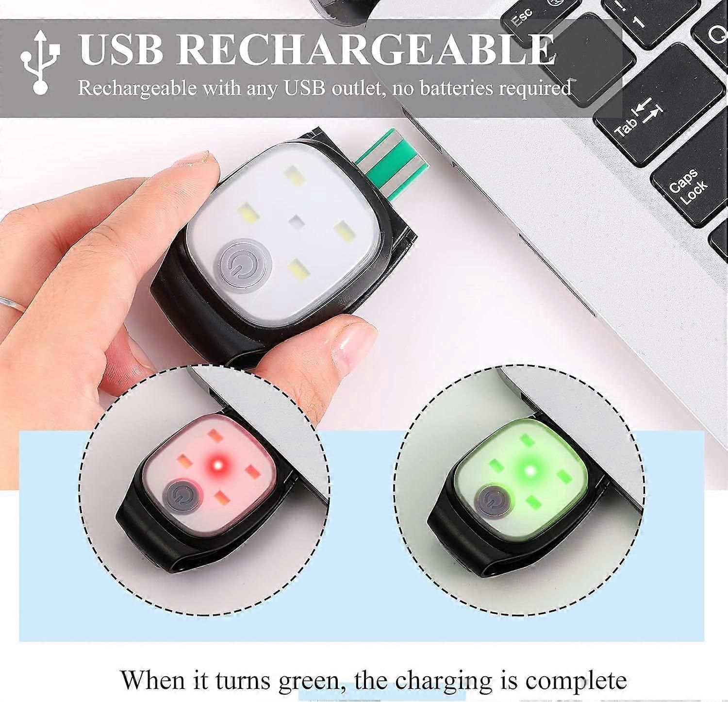 2Pcs Outdoor Night Clip-on Running Lights USB Rechargeable LED Light Reflective Plastic Running Train Safety Light Running Accessories for Runners โ image 3