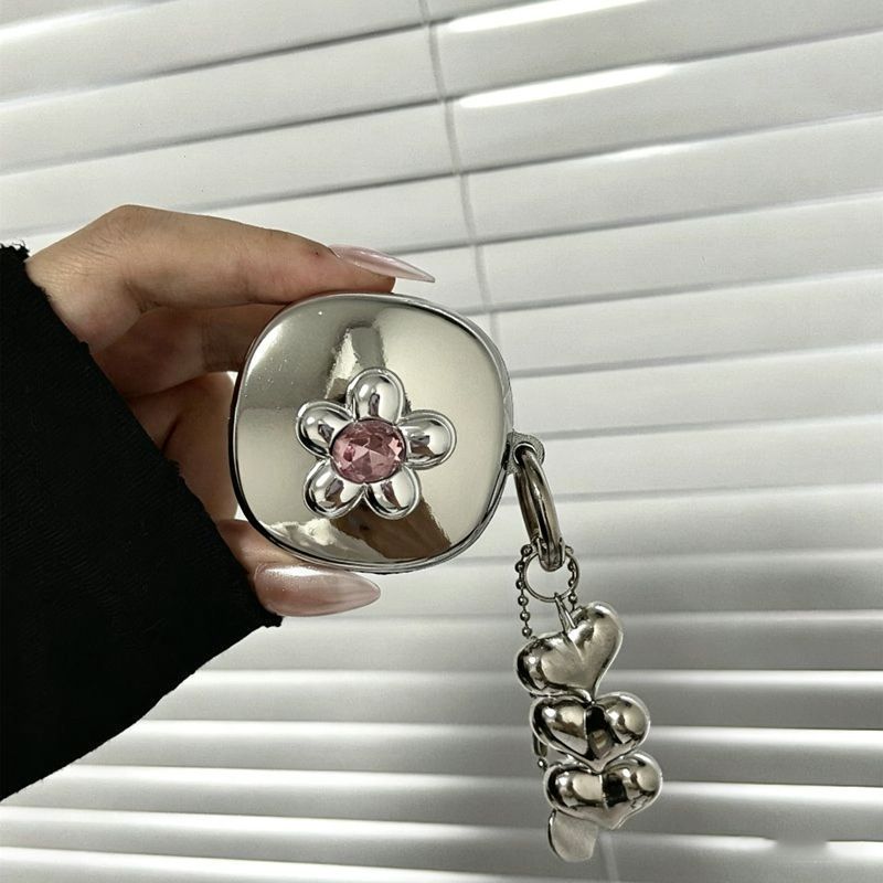 Floral Electroplated Case + 3 Heart Charms AirPods Pro