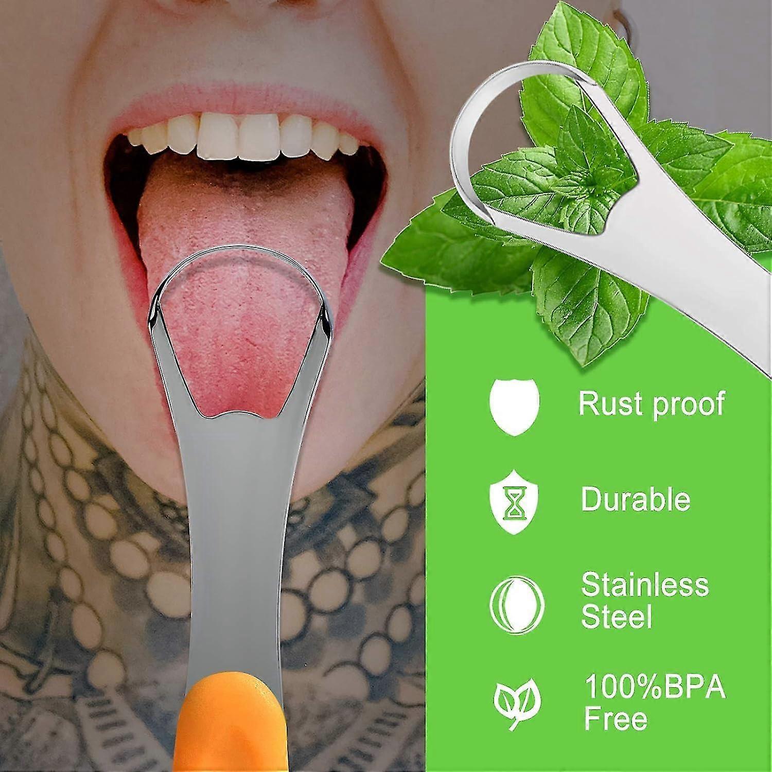 Tongue Scraper Cleaner, Stainless Steel Tongue Cleaner for Adults & Babies โ image 3