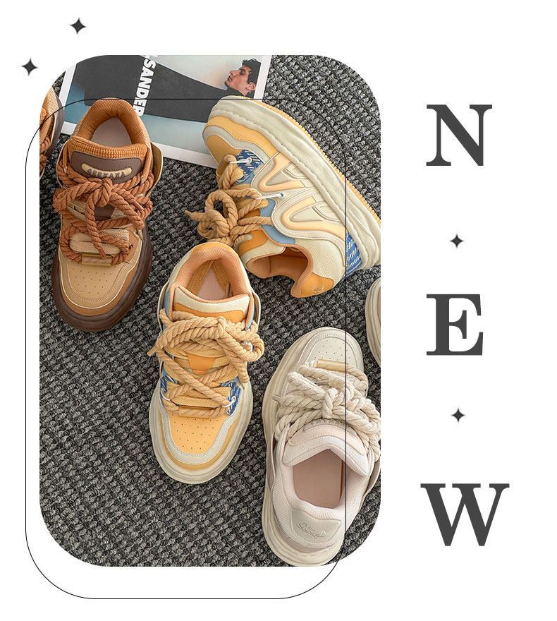 Amber Sneakers Vintage Unisex Shoes Couple Sneakers Classic Court Shoes - Cheese yellow - Size 10(AU10/EU43) — image 2