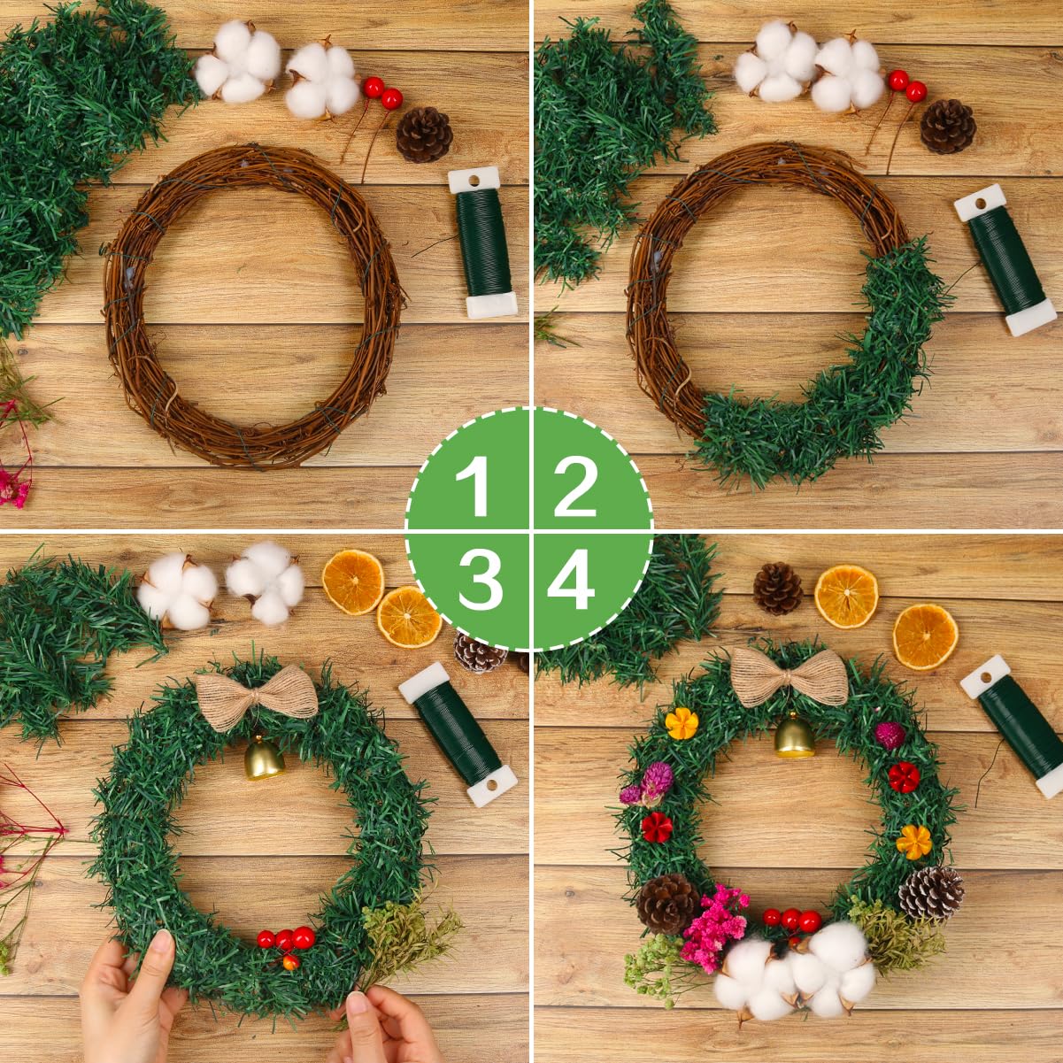 Green Floral Wire, 3 Pack Christmas Wreath Wire, 295 Feet 22 Gauge Florist Ties for Flower Arrangements, Christmas Ornaments, Wreath Making, Gardening, Crafts — image 6
