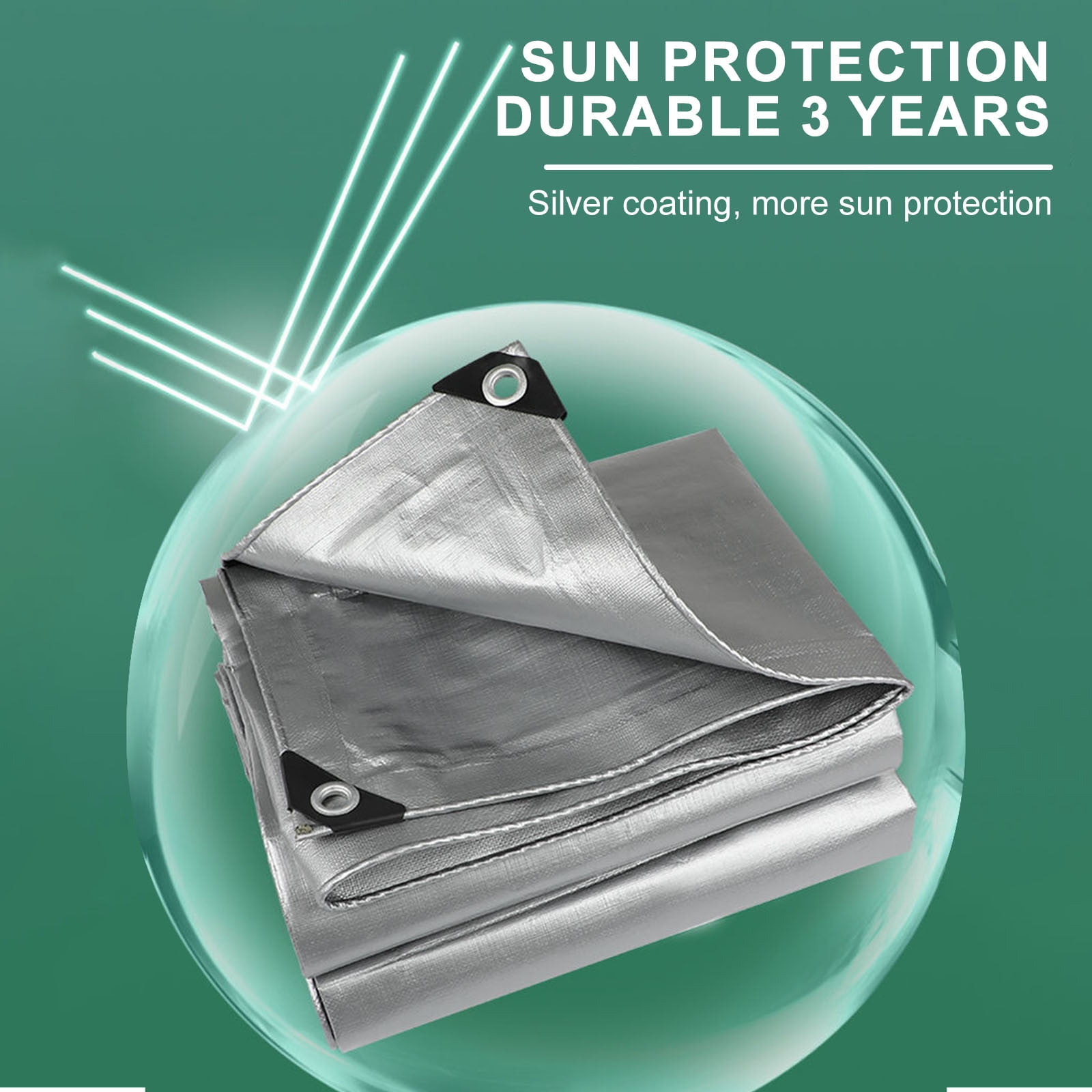 Heavy Duty Tarp Cover, Thick Tarps Waterproof Tear and Rip Proof UV Resistant Tarpaulin with Reinforced Grommets and Edges D โ image 5