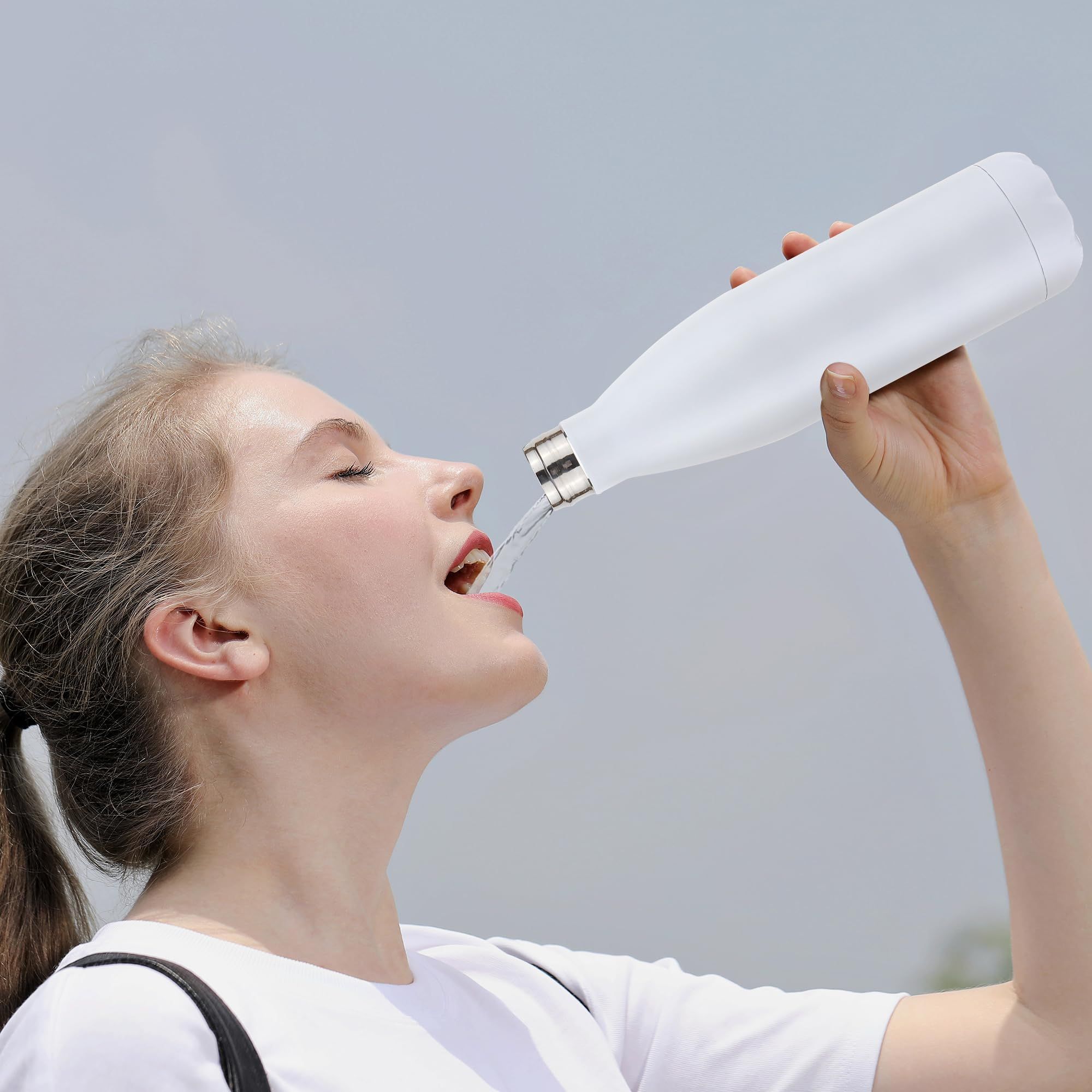 Stainless Steel Water Bottle 17 Fl Oz Vacuum Insulated Containers Keeps Drinks Cold Hot Sublimation Blanks Tumbler White โ image 2