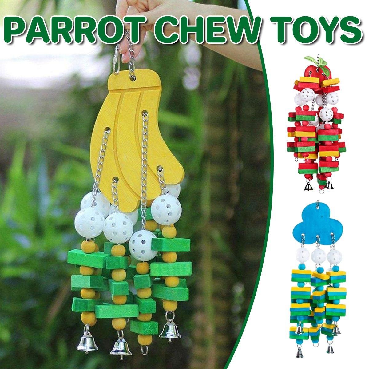 Wooden Parrot Chew Toy Bird Toys for Large and Small Birds Natural Pet Chew Toy - Banana — image 2