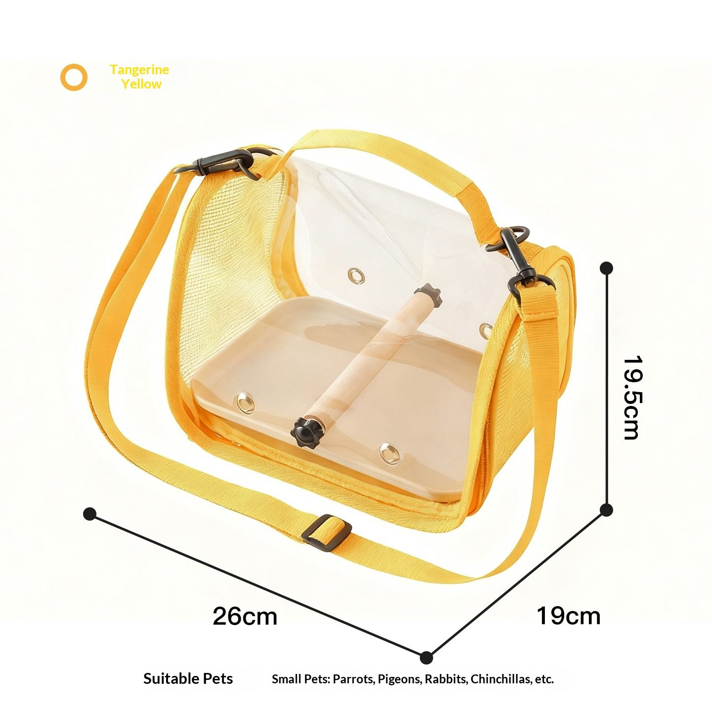 Bird Carrier,Bird Cage Parakeet Parrot Budgie Carrier Backpack for Small Birds, Travel Bird Cages with Perch, Transparent Ventilation Cockatiels, Lightweight — image 5