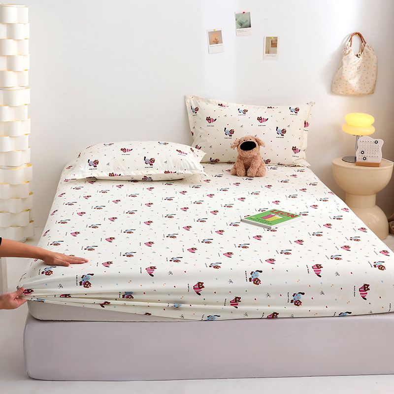 Yuan sheng Home Textiles Pure Cotton Cartoon Dog Sheet Blue cat 180cm/220cm thin mattress model โ image 5