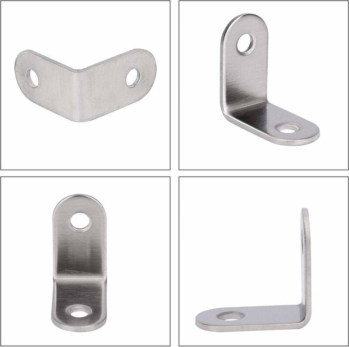 Corner connectors - 20 pieces - 30 x 16 mm - corner brackets - Reinforcement angle - Corner anchors - Stainless steel - Silver - L-shaped - 90 degree angle โ image 2