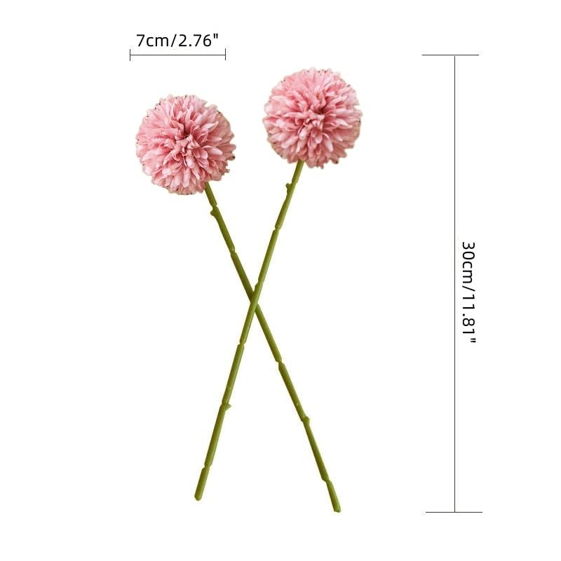 Artificial Flowers Chrysanthemum Ball Flowers Bouquet 12 pcs Present for Important People Glorious for Home (Fuchsia) — image 5