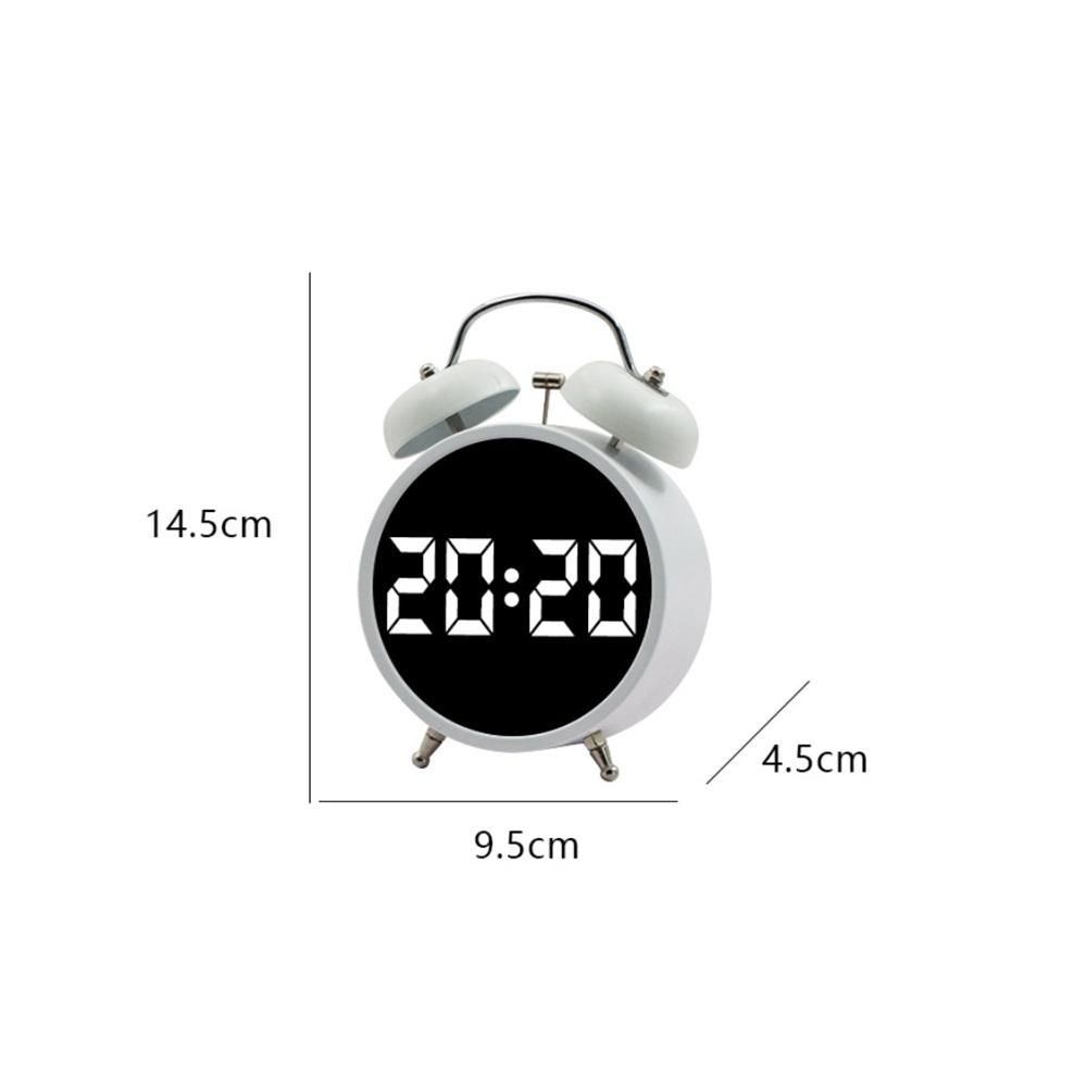 Digital Small Alarm Clock, Double Bell Electronic LED Alarm Clock, Plug in or Battery Operated Silent Metal Table Clock, Bedside Loud Bell Clock for Heavy — image 5