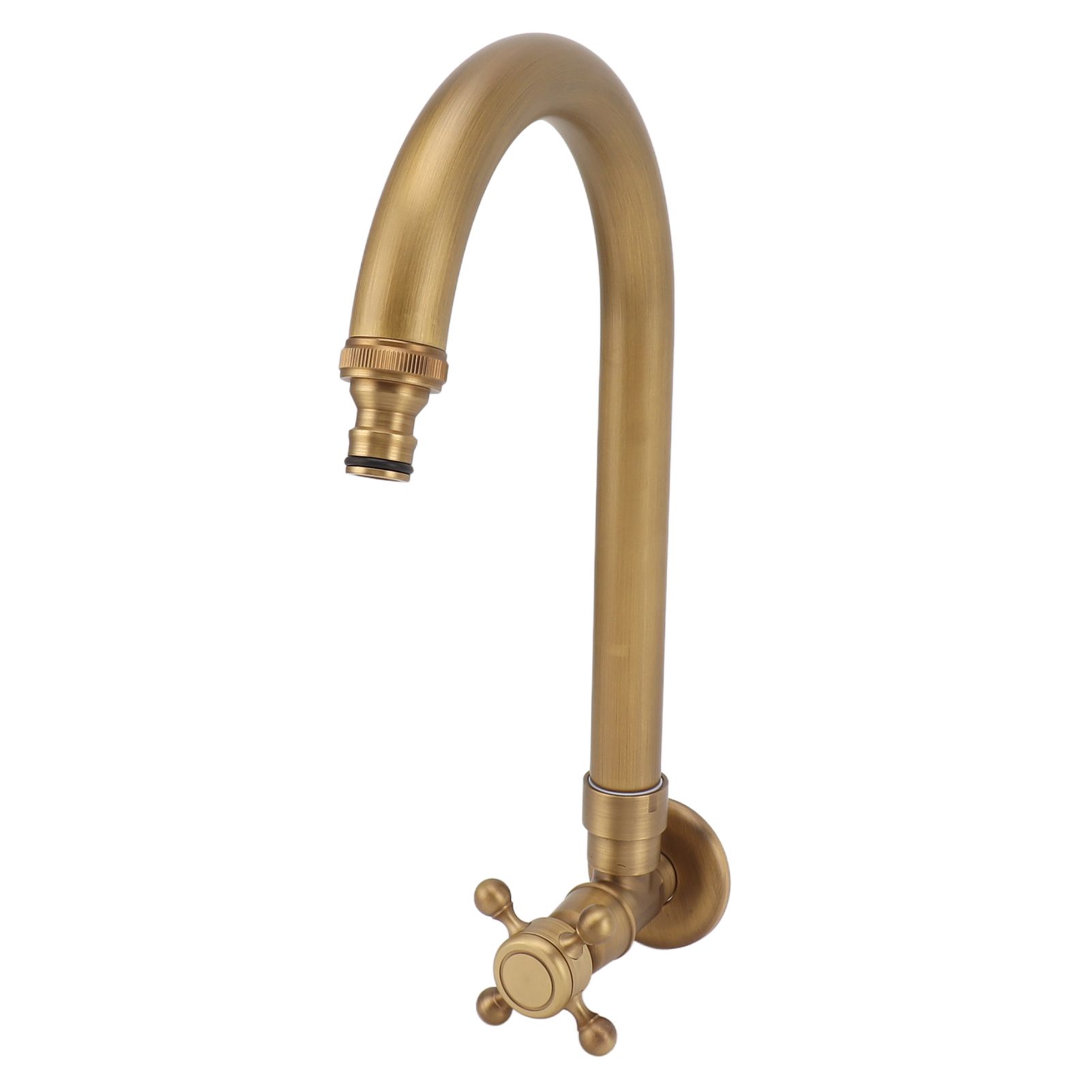 Garden Outdoor Faucet Antique In Wall Frost Crack Prevention 360 Degree Rotation Single Cold Water Faucet Tap Thin Mouth — image 2