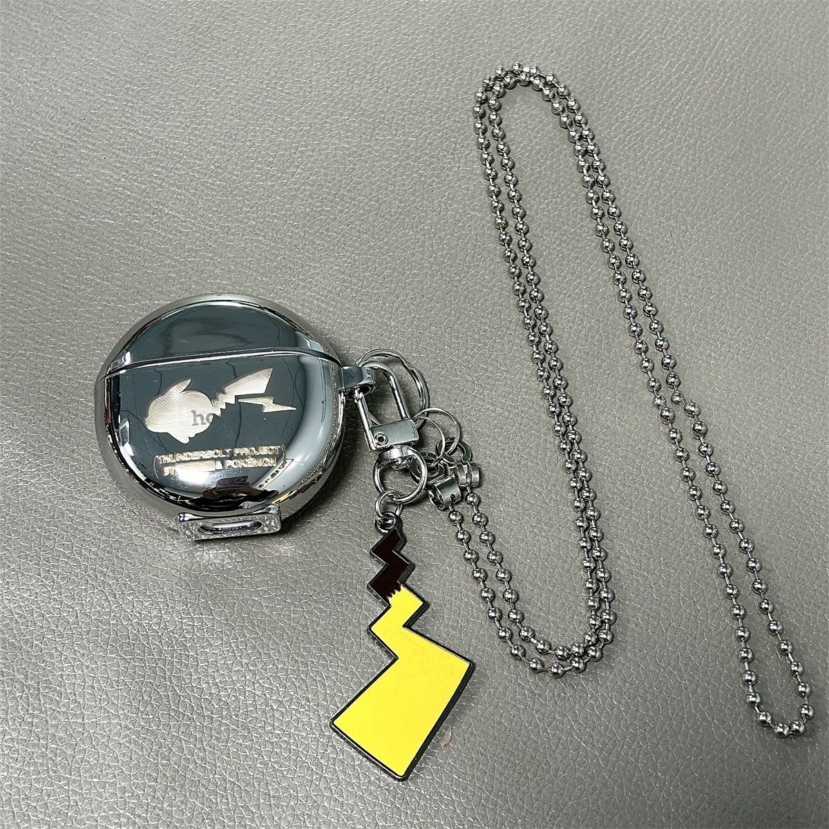 Laser Engraved HAPPY Bear + Matching Keychain + Necklace AirPods 1 โ image 3