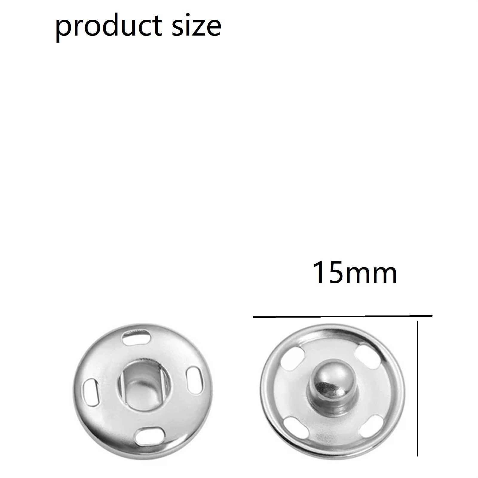 Snap Buttons for Clothes, Heavy Duty Metal Snaps for Fabric, 15mm Metal Sewing Snaps, Press Studs for Sewing Clothes Jeans Handbag DIY Craft Projects — image 4