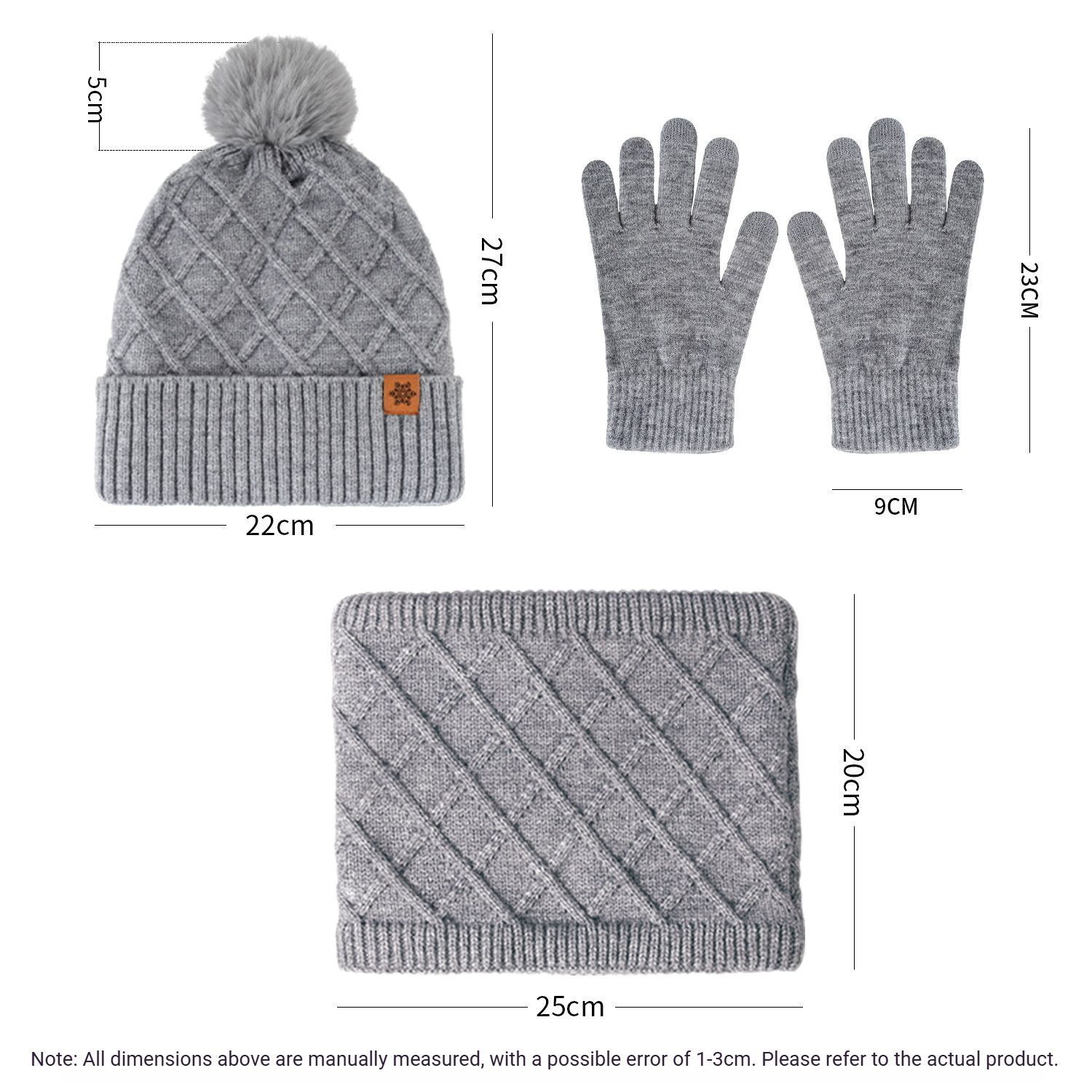 Women Beige Argyle 3-Piece Set-Hat Scarf and Gloves — image 4