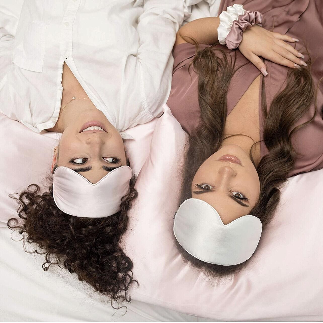 Pure Soft Silk Eyeshade Blindfold Sleep Eye Mask Cover Light Shade Travel Relax - Dusk — image 5