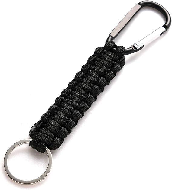 5 Pack Karabiner Keychains with Woven Lanyard Musket Hook for Outdoor Camping Hiking Backpacks — image 5