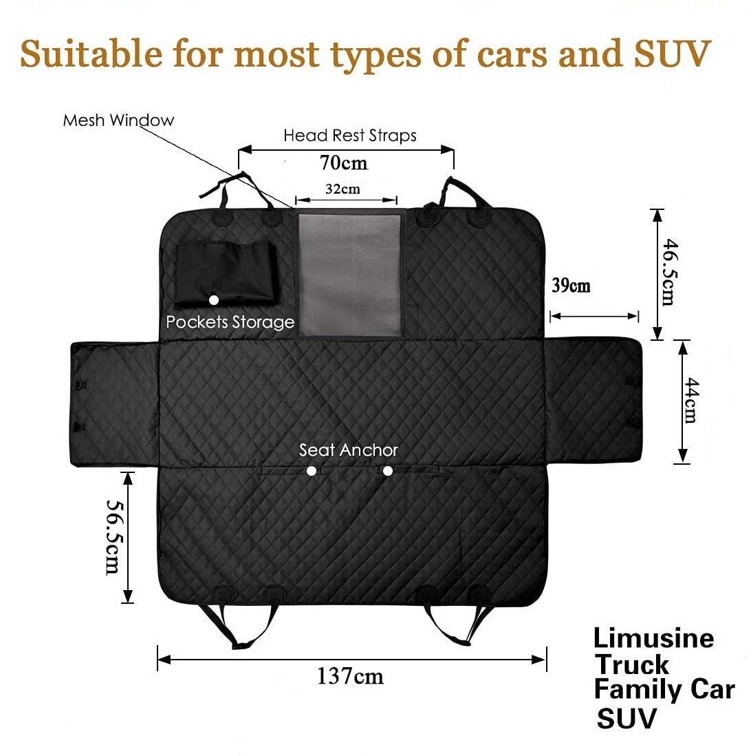 Waterproof Dog Seat Cover with View Mesh and Scratch Prevent Antislip for Trucks,Cars and SUV โ image 2