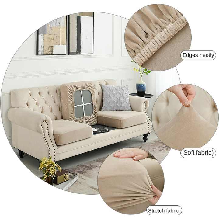 2 Pcs Light Grey Elegant Polyester Sofa Cover - Full Protection Against Cat Scratches & Wear โ image 4
