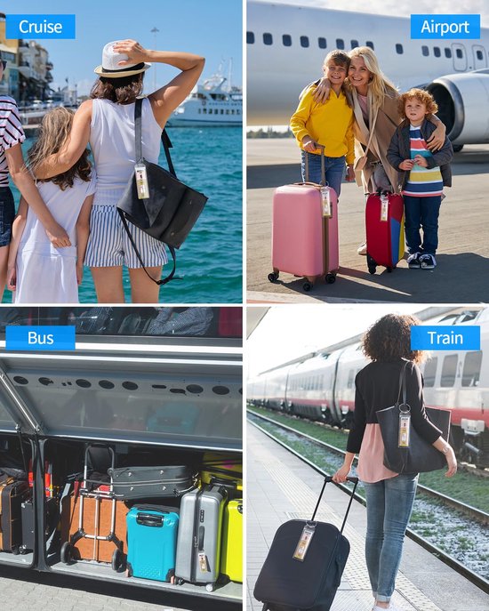 4-Piece Cruise Luggage Tags - Cruise Tag Holder - with Steel Ring - Transparent - for all your Royal Caribbean and Celebrity Cruises cruise essentials โ image 5