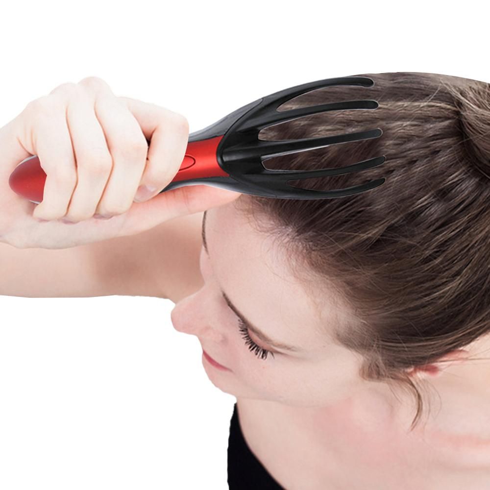 Finger Gripper Claw Massager Electric Head Massager Octopus Scalp Stress Relax -Red — image 4