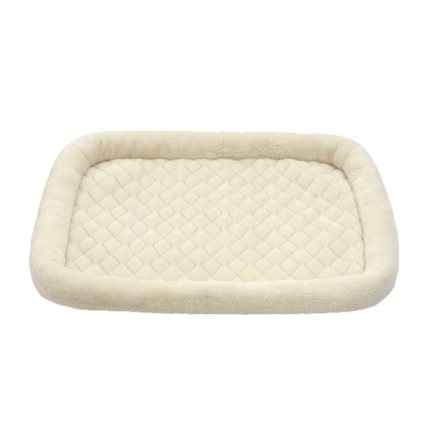 Pet Bed with Cushioning for Comfort in Crate Pet Products Machine Washable Pet Bed, winter warm cat bed(Rice white small size 35 × 40CM)