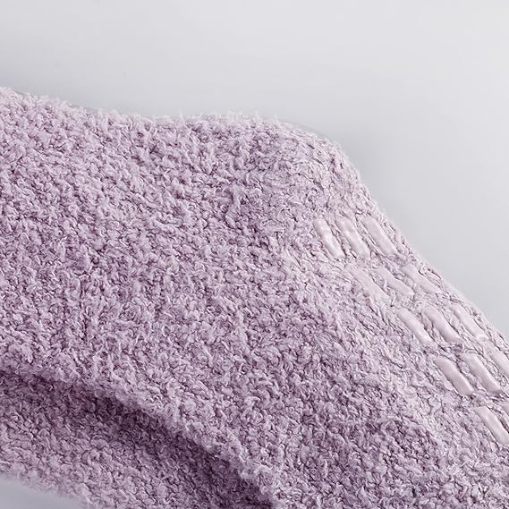 Non-slip socks - Coral fleece socks - with grip - lint-free - suitable for ladies - 4 pairs - gift โ image 3