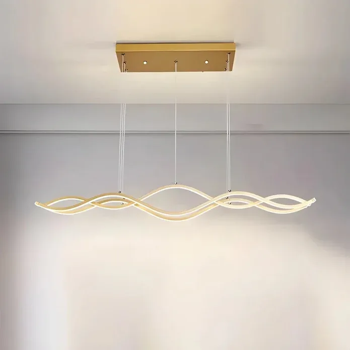 BAMDECOR A2569 1.5m Antizer Nordic Minimalist Wave Long Pendant Light (Gold) — image 2