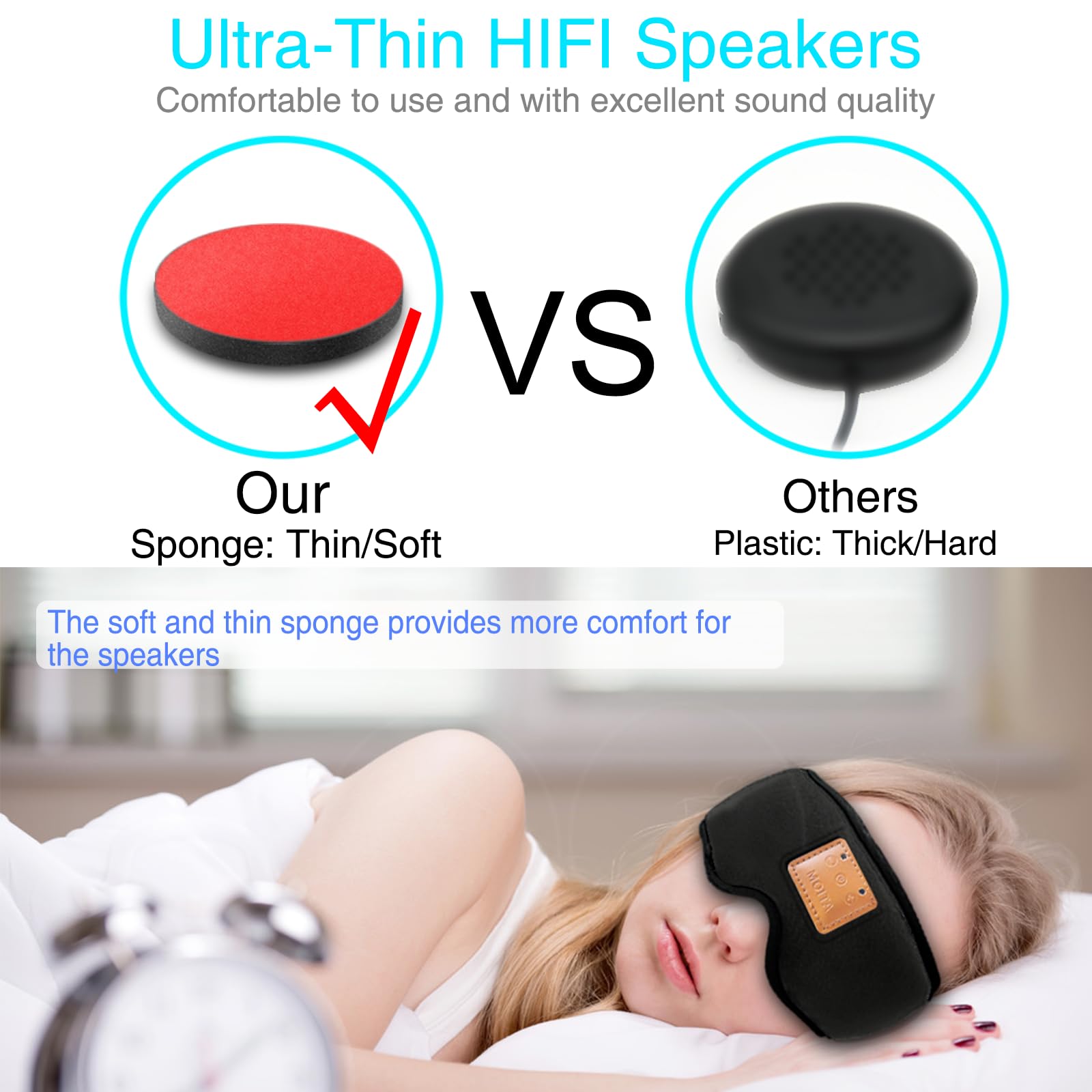Sleep Headphones Bluetooth Headband for Sleeping, Sports Headphones Music Sleep Headphones Headband for Sports Training, Jogging, Yoga, Traveling, Gaming — image 4