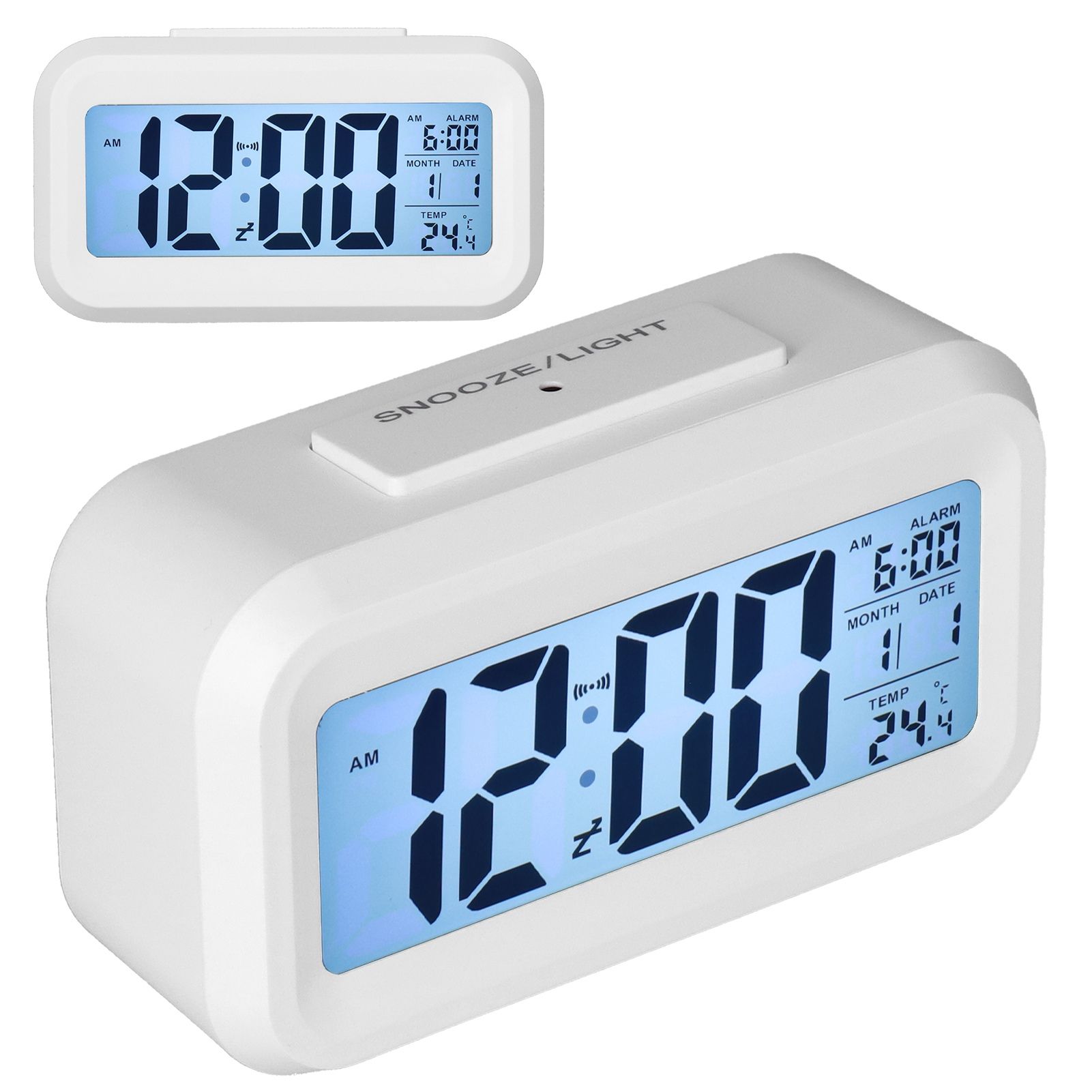 Digital Alarm Clock LED Large Display Electronic Night Light Snooze Function Alarm Clock for Bedroom Home OfficeWhite โ image 6