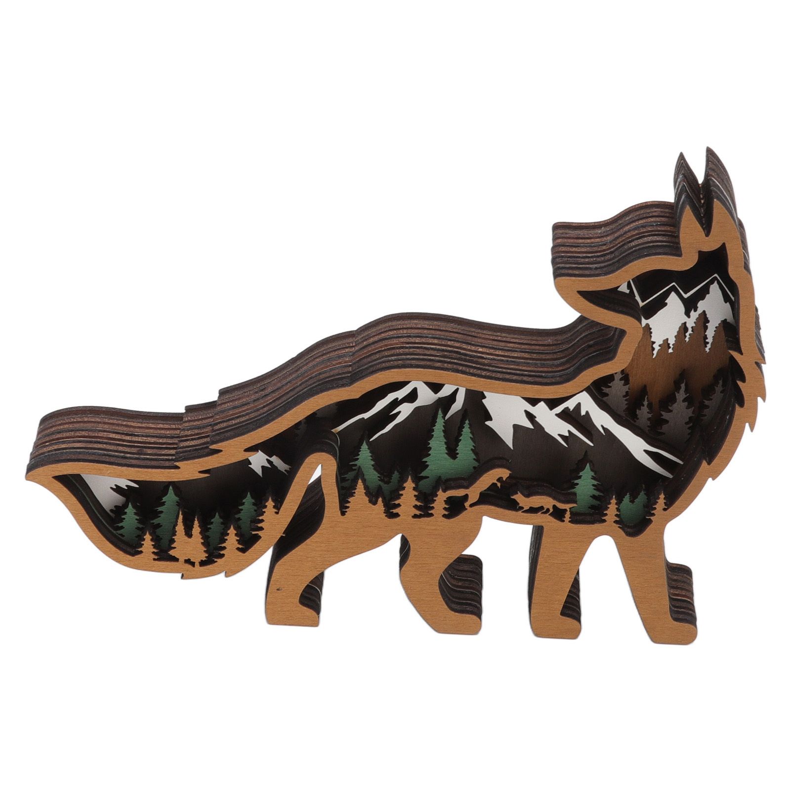 Wood Animal Ornament Multi Layered Creativity Mechanically Engraved Wooden Animal Crafts for Home Office Decoration — image 5